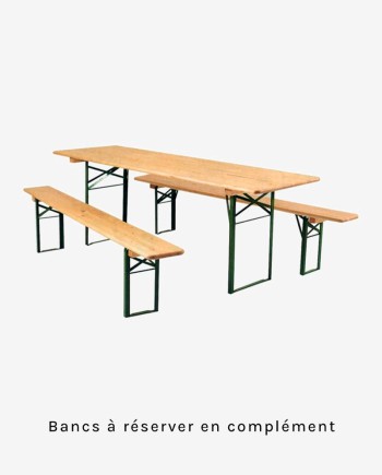 location Table Brasserie rectangulaire bois 220x80