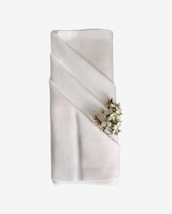 location Serviette de Table 40x40 cm en Coton Blanc