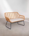 Location Salon de Jardin 4 Places en Rotin Beige | Style Bohème Chic