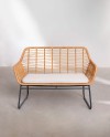Location Salon de Jardin 4 Places en Rotin Beige | Style Bohème Chic