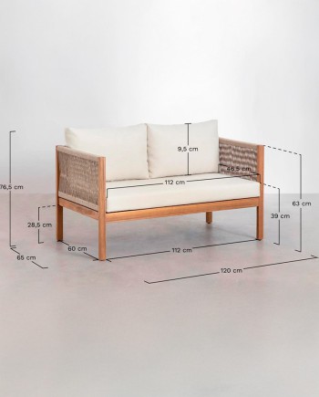 Location Ensemble Salon en Bois d’Acacia | Élégance Naturelle et Confort
