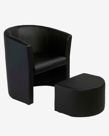 location Fauteuil CONFORT Noir avec Pouf