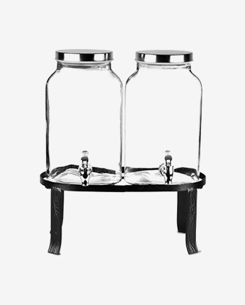 location Fontaine Double en Verre 4L avec Socle