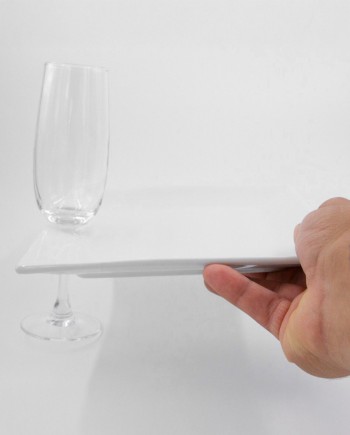 location Assiette Cocktail avec Encoche Porte-Verre