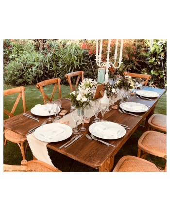 Table Pliante Bois Rustique 8 personnes – Rectangulaire pour Réceptions et Mariages