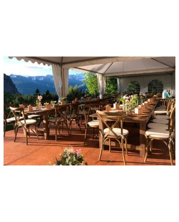 Table Pliante Bois Rustique 8 personnes – Rectangulaire pour Réceptions et Mariages