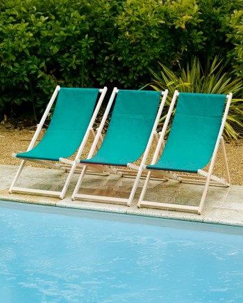 Chilienne pliable bleu boréal – Location mariage et événement extérieur