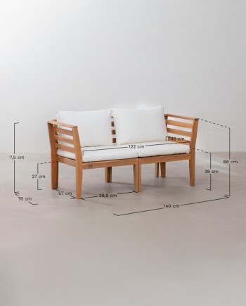 Location Ensemble Salon en Bois d’Acacia | Élégance Naturelle et Confort