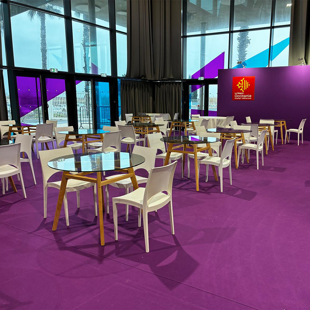 Location mobilier événementiel - Salon Millésime Bio Montpellier